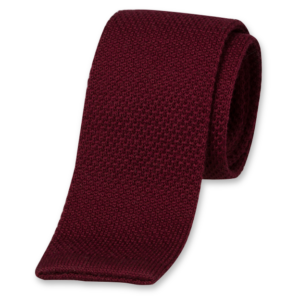 STD-B-514 Gebreide wollen stropdas bordeaux